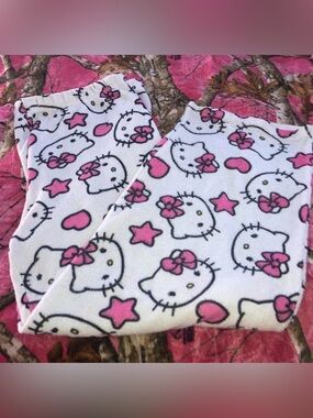 Hello Kitty Y2K White and Pink Pajama Bottoms for Kids